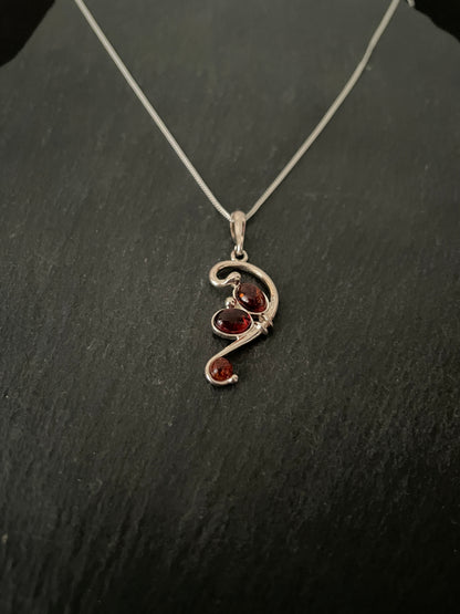 Amber and Silver Pendant image 1