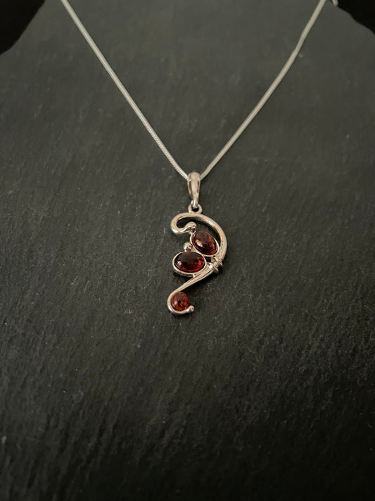 Amber and Silver Pendant image 1