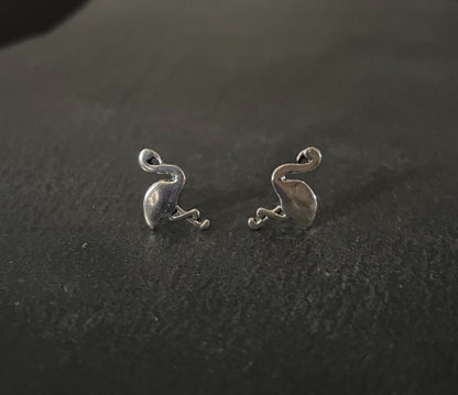 Silver Flamingo Studs image 0