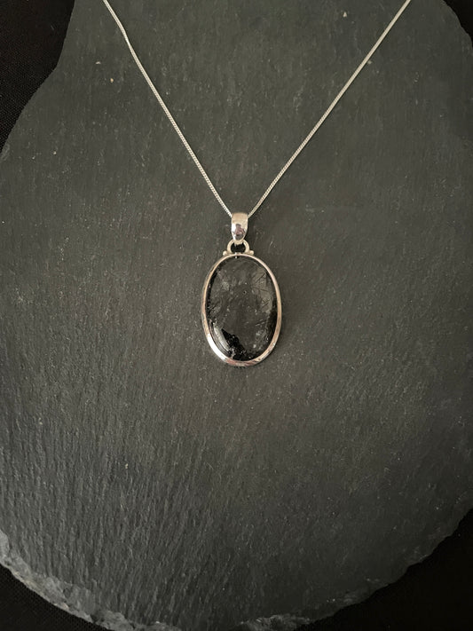 Rutile Quartz Oval Pendant image 0