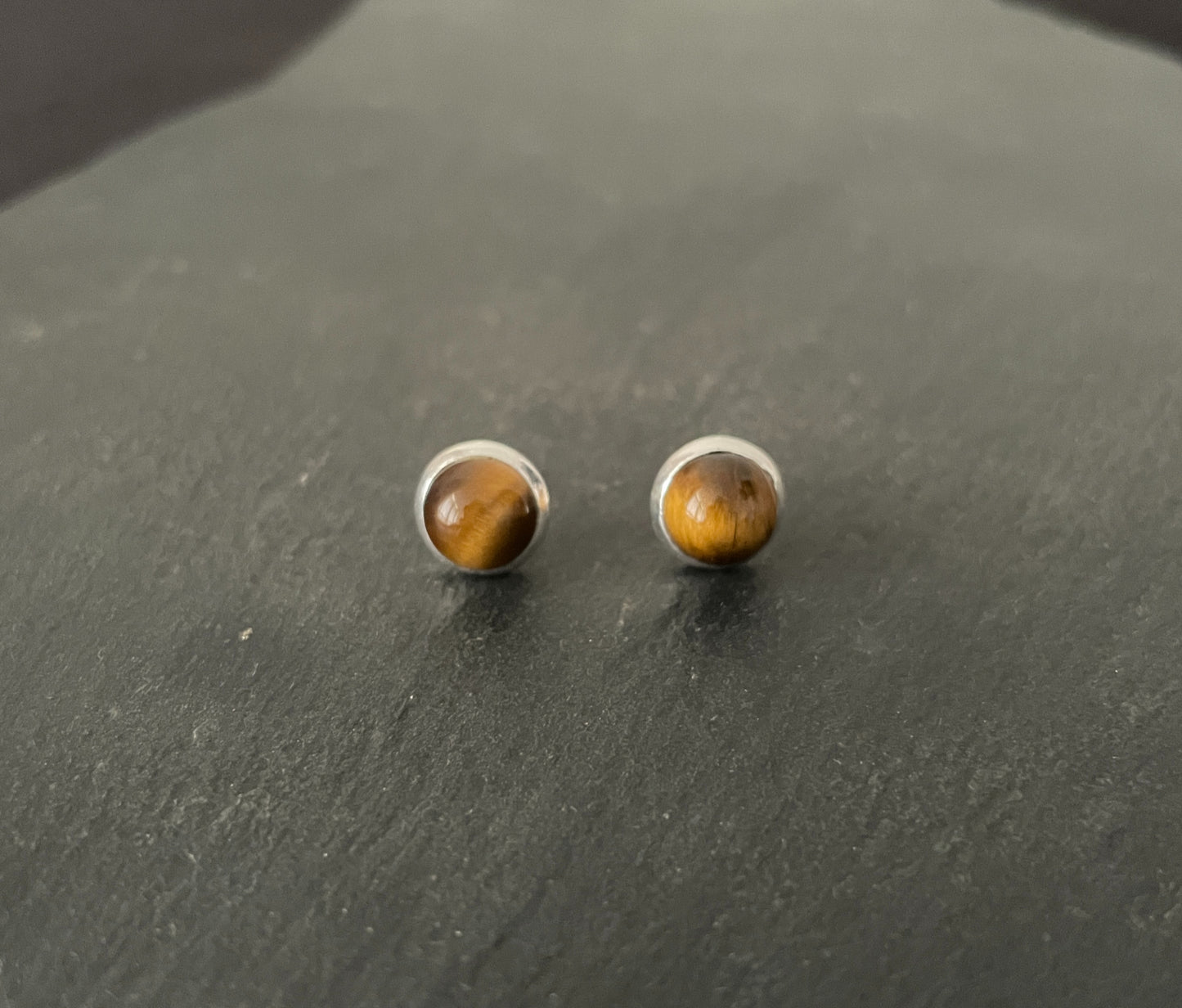 Tiger's Eye Round Studs image 0