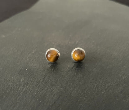Tiger's Eye Round Studs image 0