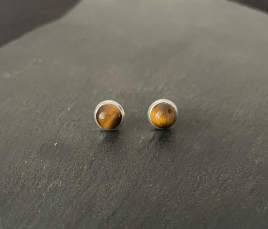 Tiger's Eye Round Studs image 0
