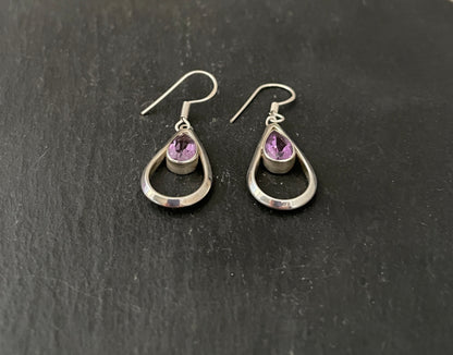 Amethyst Teardrop Earrings image 1