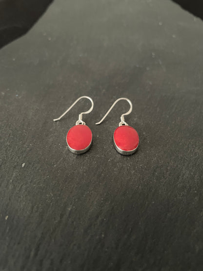 Coral Oval Earrings image 1