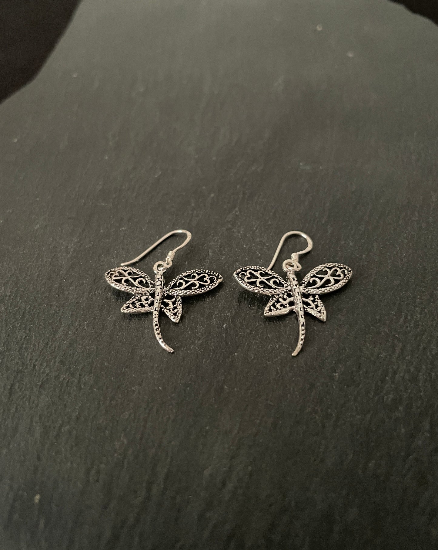 Silver Dragonfly Earrings image 1