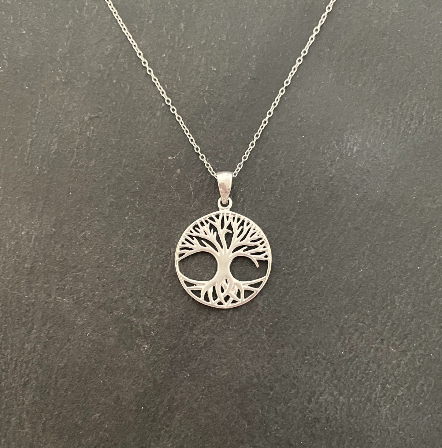 Round Silver Tree of Life Pendant image 0