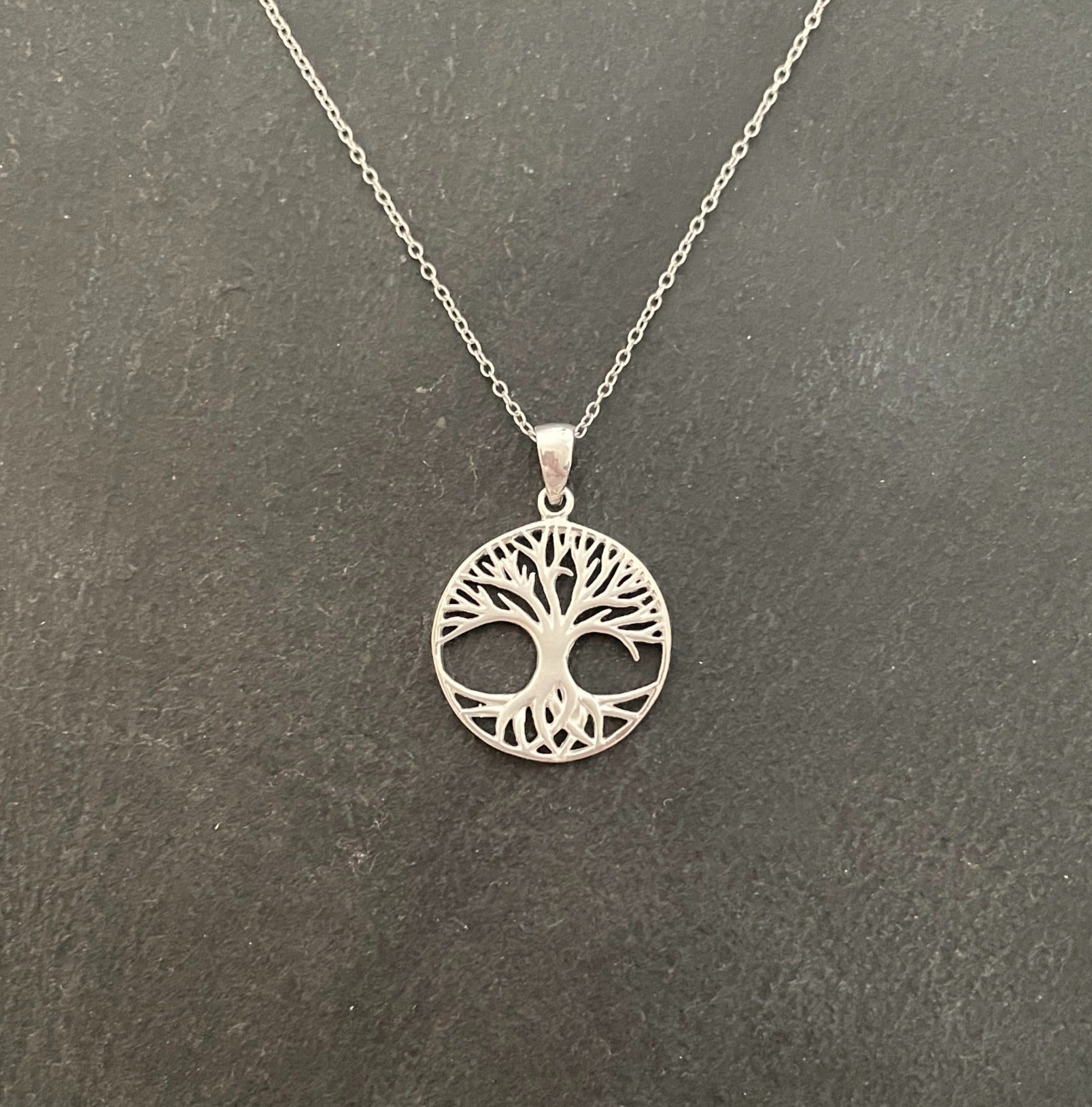 Round Silver Tree of Life Pendant image 0