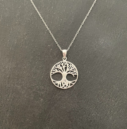 Round Silver Tree of Life Pendant image 0