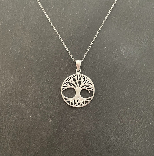 Round Silver Tree of Life Pendant image 0
