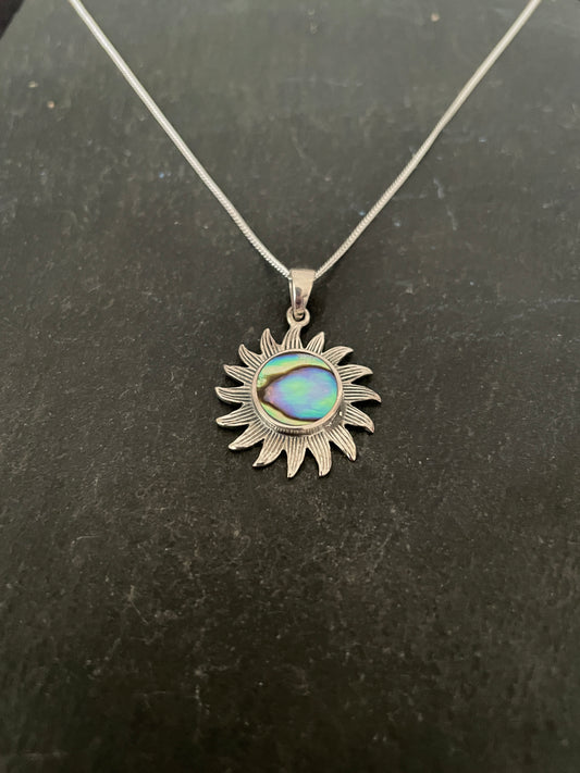 Paua Shell and Silver Pendant image 1