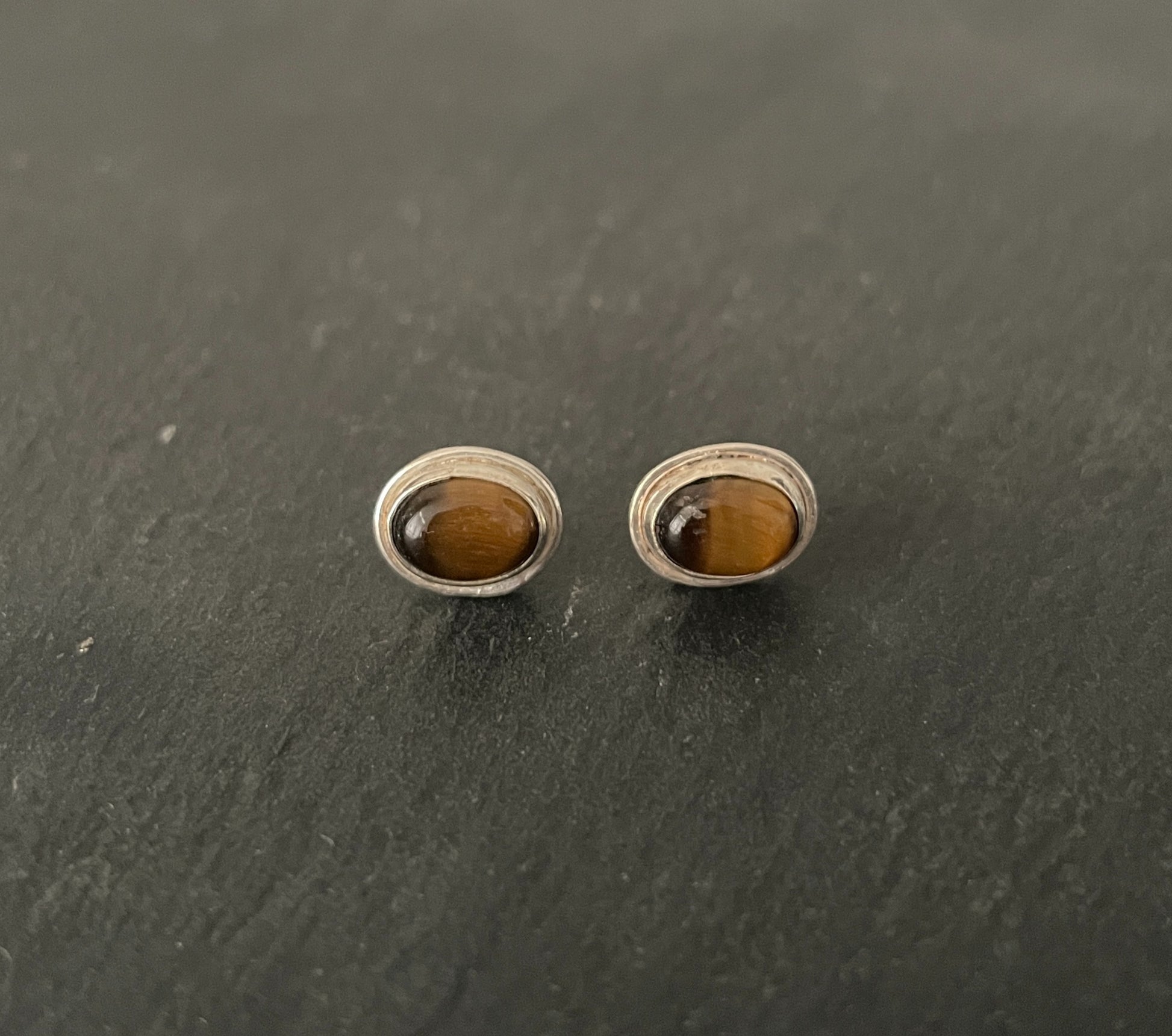 Tiger's Eye and Silver Studs image 0