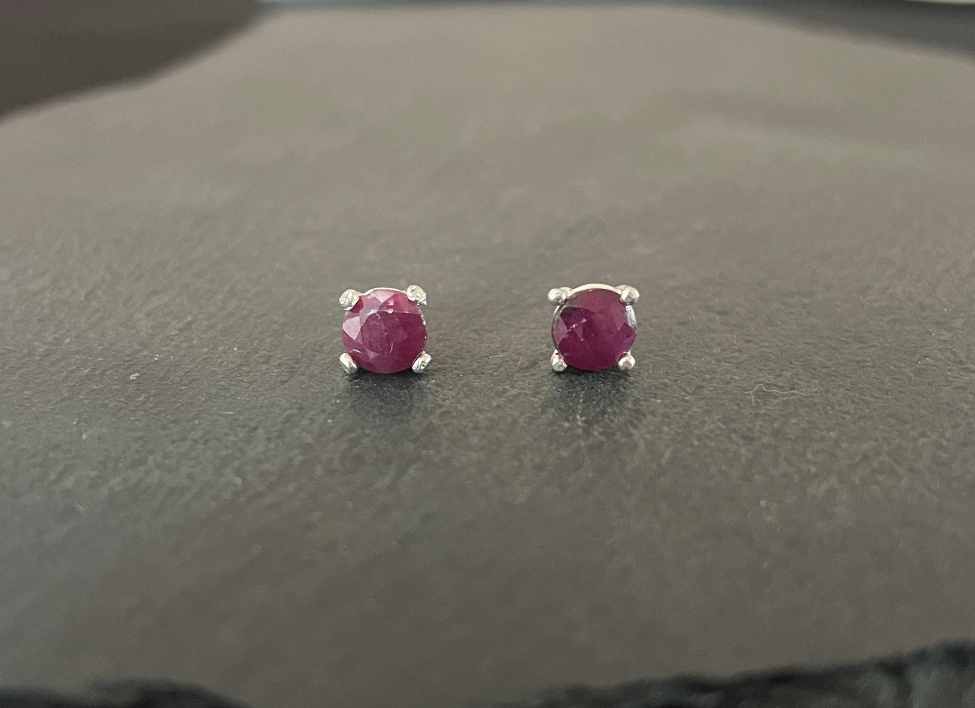 Round Ruby Stud Earrings image 0