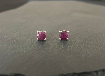 Round Ruby Stud Earrings image 0