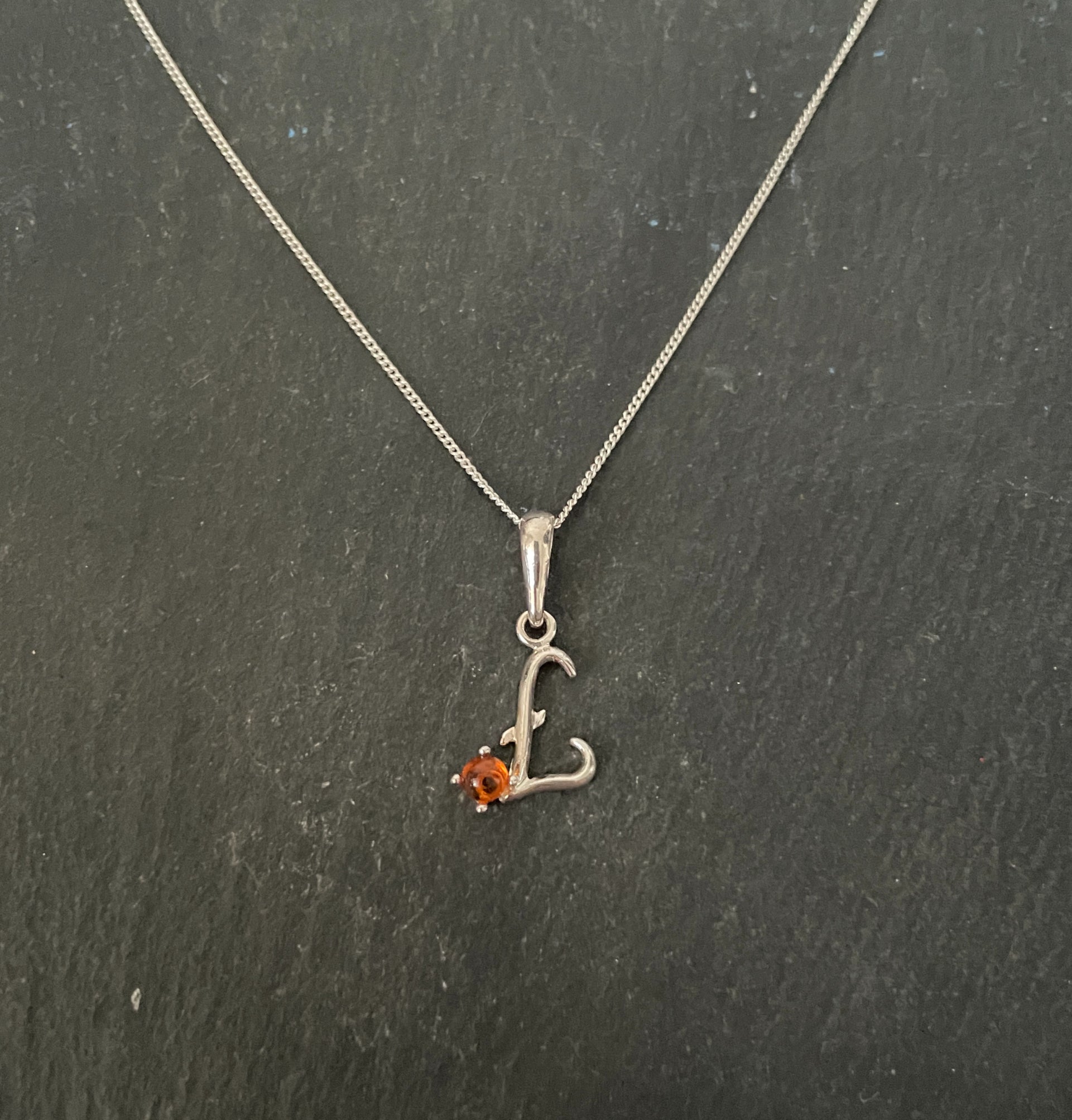 Letter L Amber Pendant image 0