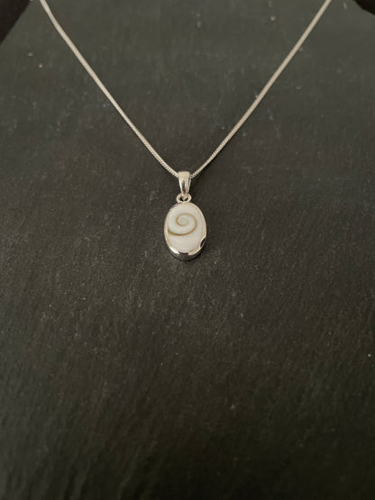 Shiva Shell and Silver Oval Pendant image 1