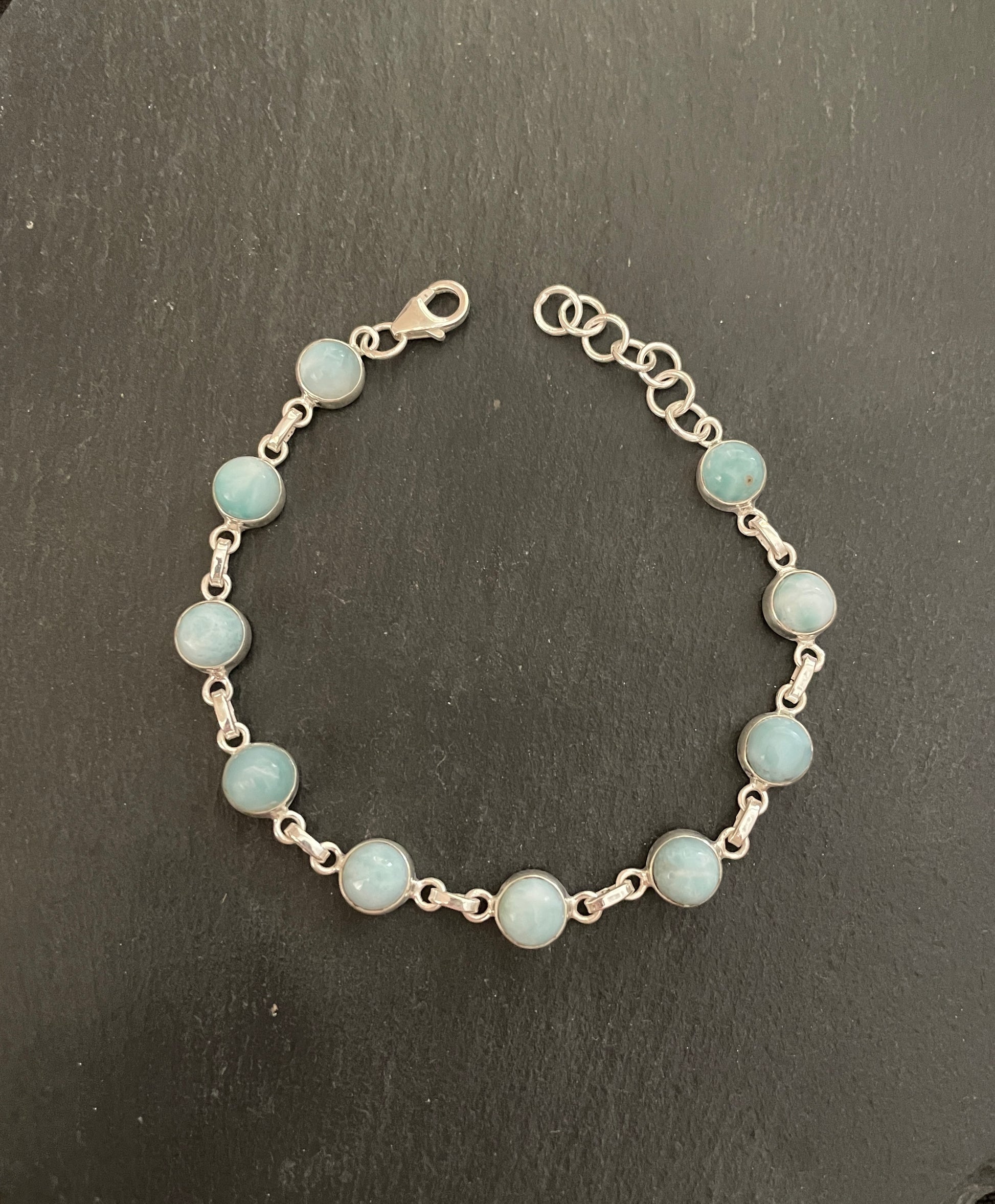 Round Larimar Bracelet image 0