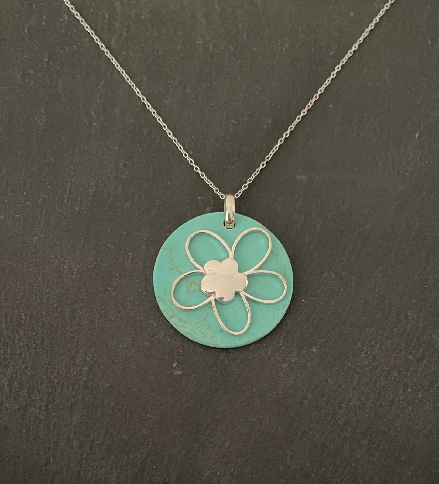 Turquoise Flower Pendant image 0