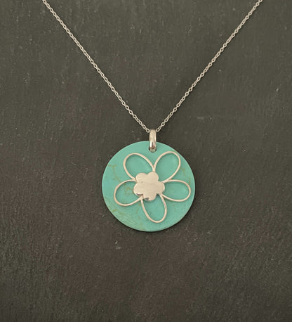 Turquoise Flower Pendant image 0