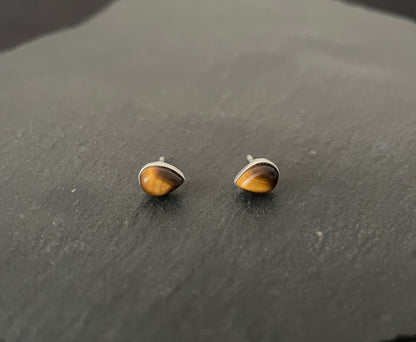 Tiger's Eye Teardrop Studs image 0