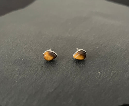 Tiger's Eye Teardrop Studs image 0