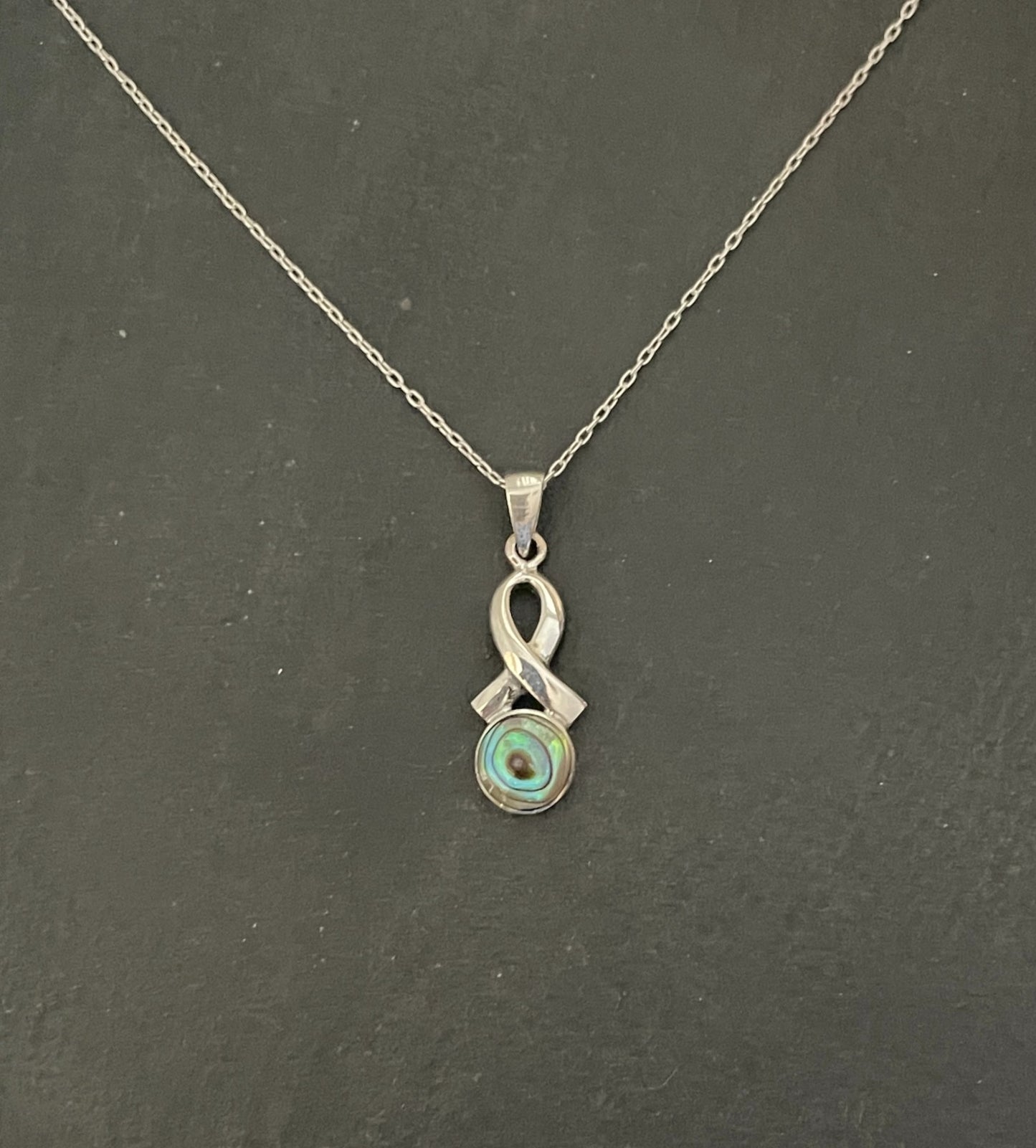 Paua Shell and Silver Pendant image 0