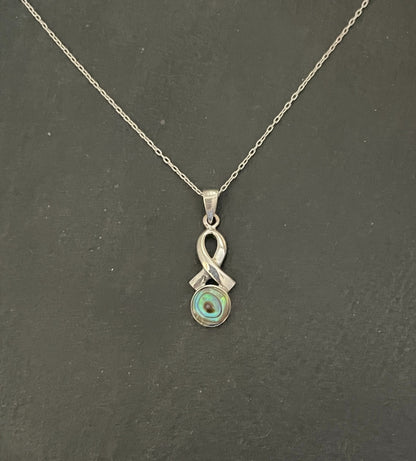 Paua Shell and Silver Pendant image 0