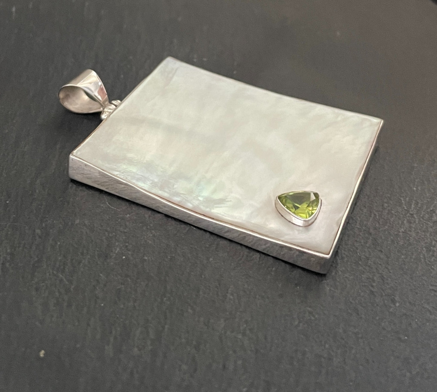Peridot and Mother of Pearl Pendant image 2