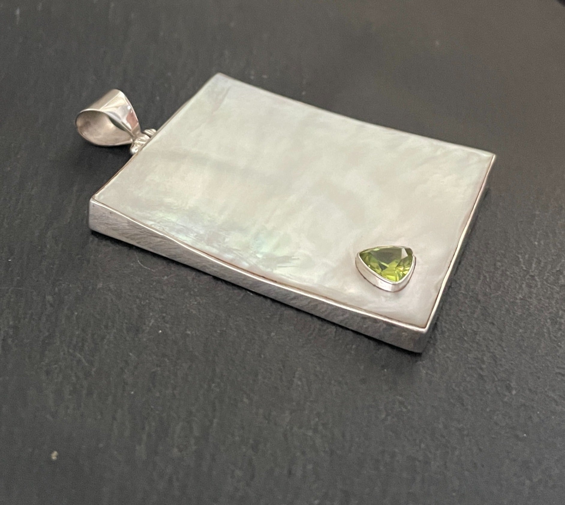 Peridot and Mother of Pearl Pendant image 2