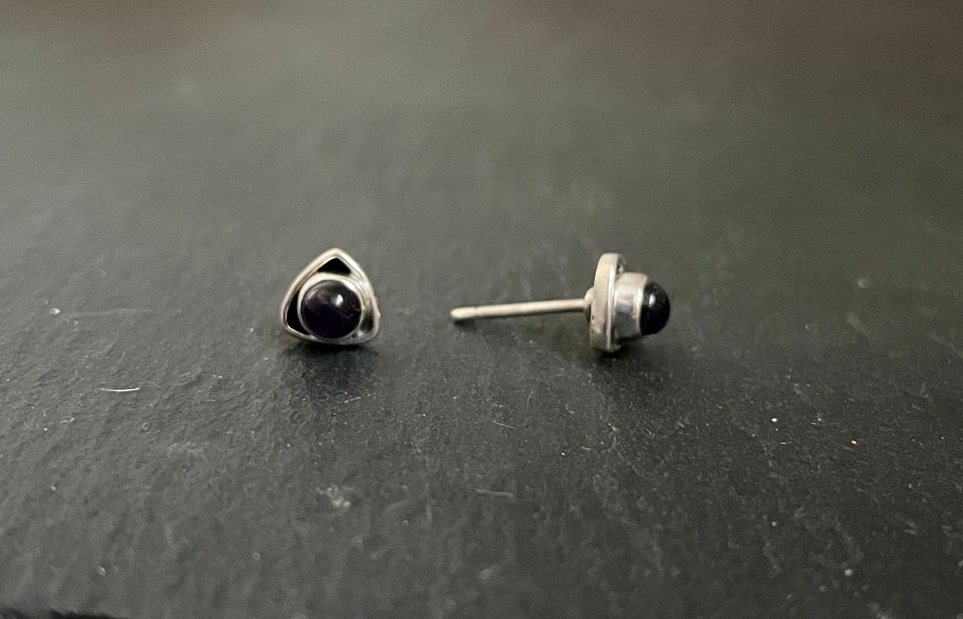 Amethyst Stud Earrings image 1