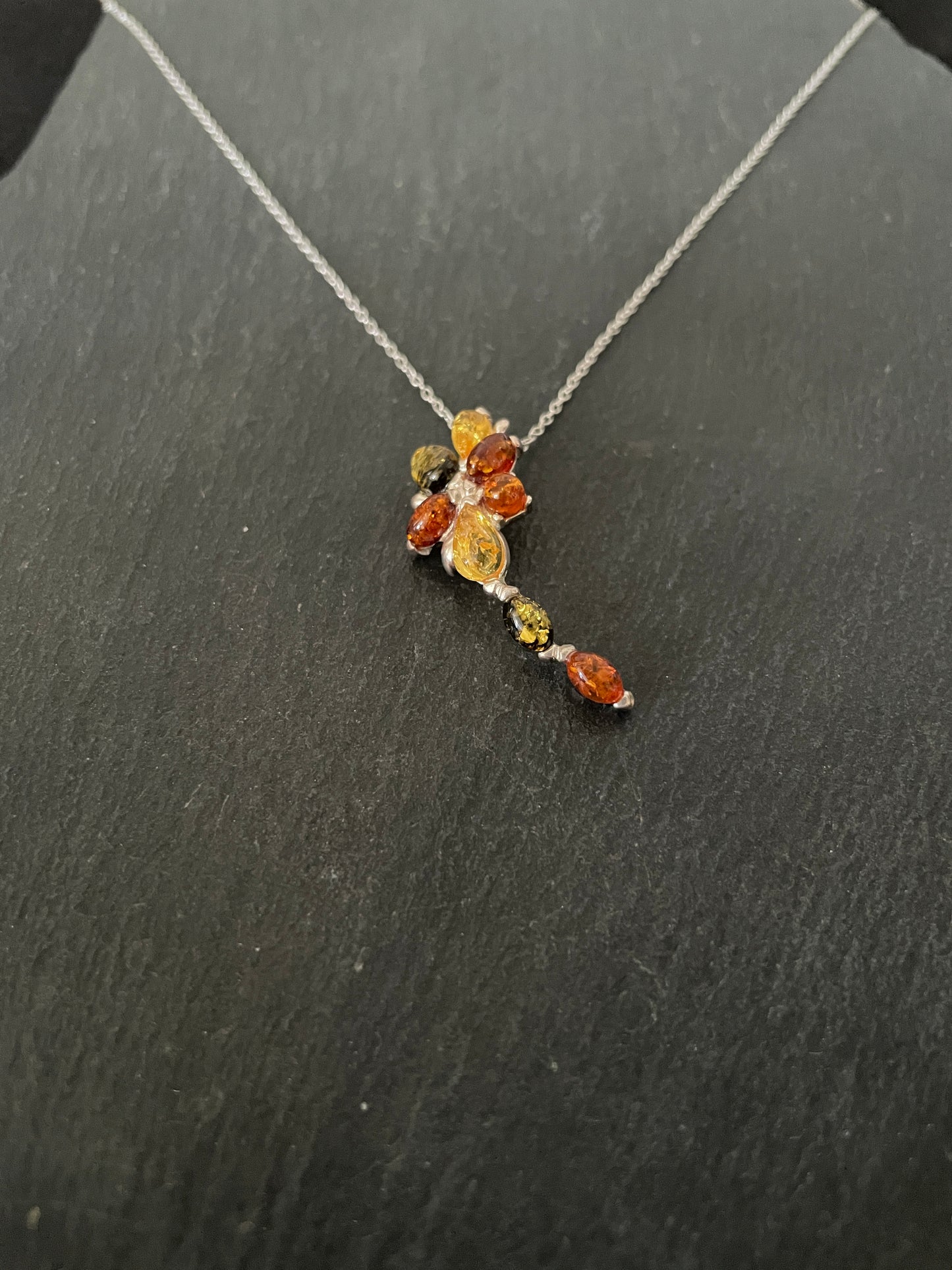 Amber and Silver Pendant image 1