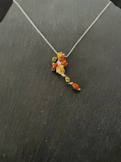 Amber and Silver Pendant image 1