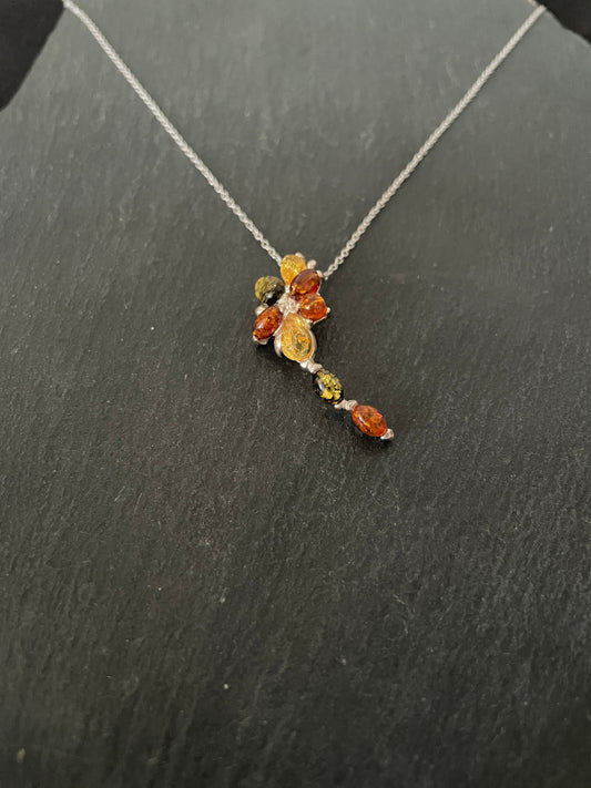 Amber and Silver Pendant image 1