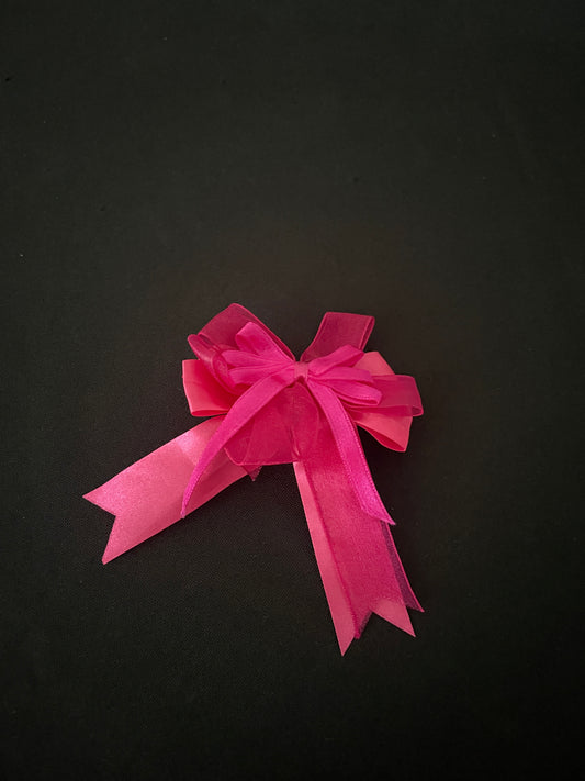 Red and Pink Bow Hair Clips image 1