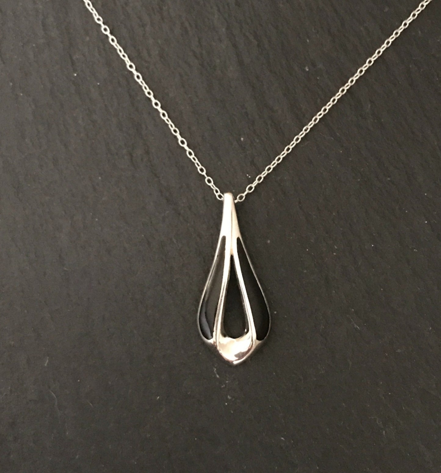 Black Onyx and Silver Pendant image 0