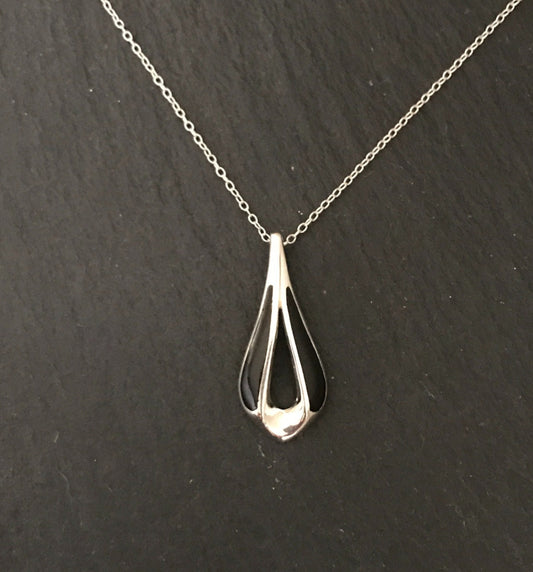 Black Onyx and Silver Pendant image 0