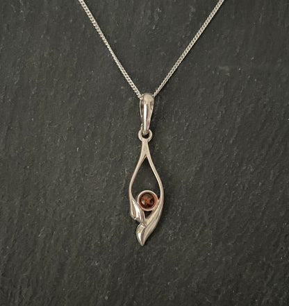 Amber and Silver Pendant image 0