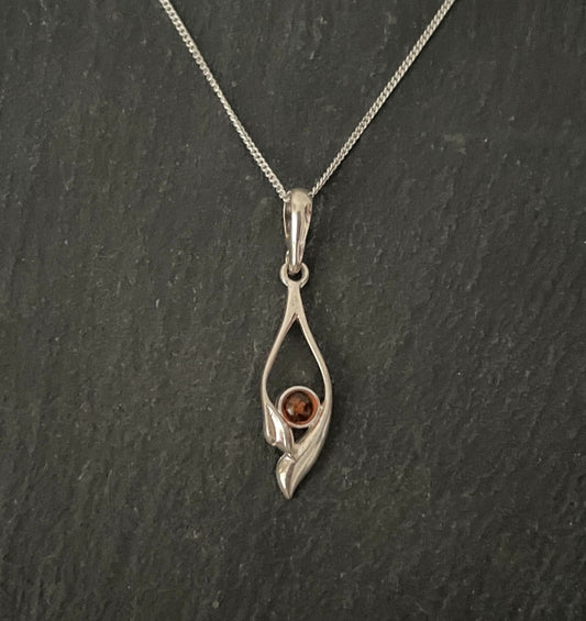Amber and Silver Pendant image 0