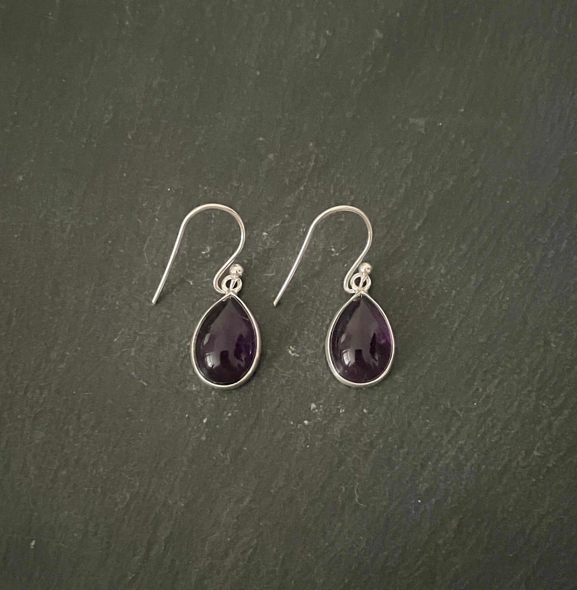 Amethyst Teardrop Earrings image 0