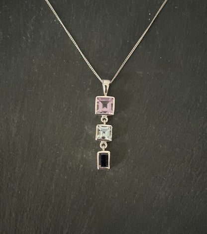 Amethyst, Blue Topaz and Iolite Pendant image 0