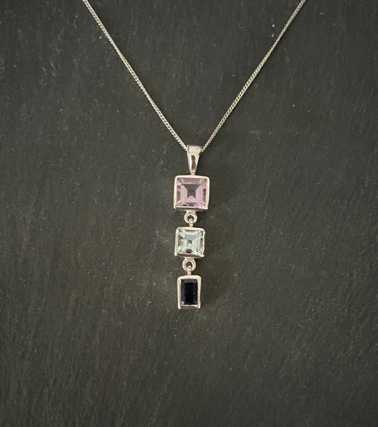 Amethyst, Blue Topaz and Iolite Pendant image 0