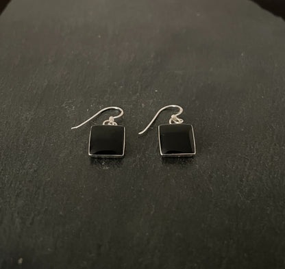 Black Onyx Square Earrings image 1