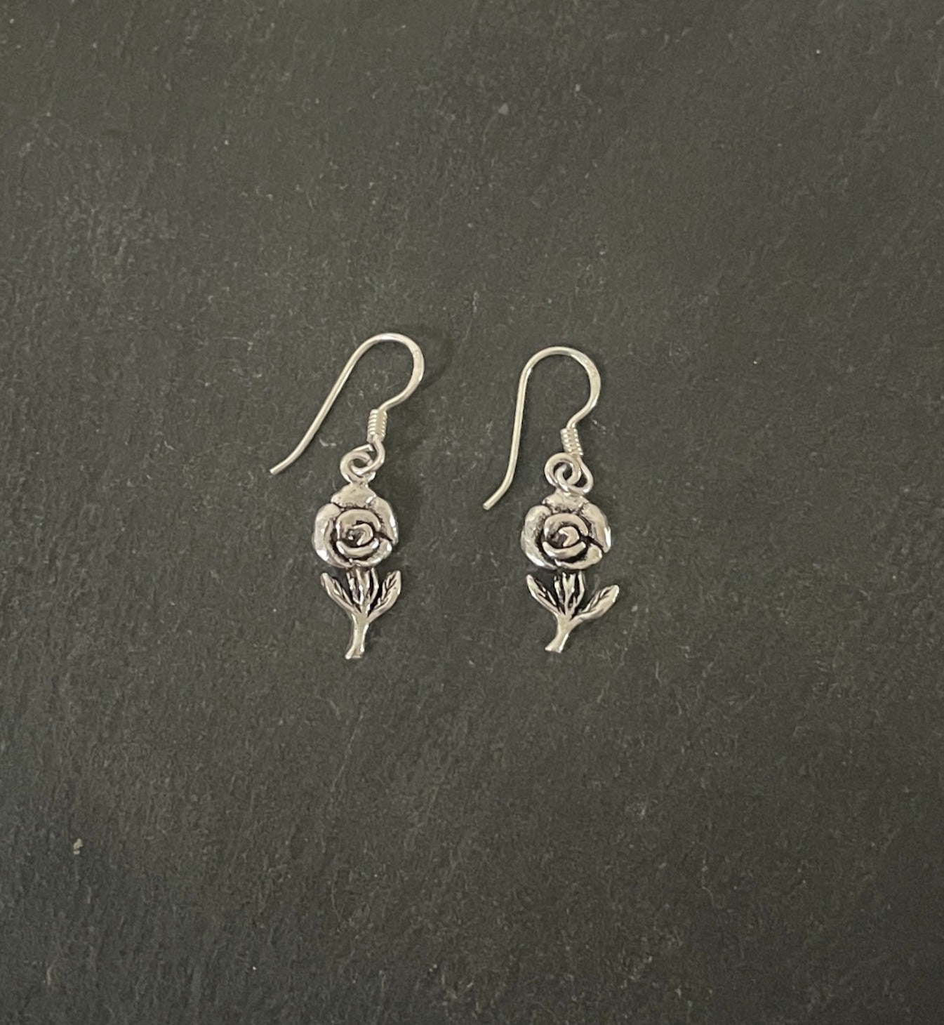 Silver Rose Earrings image 0