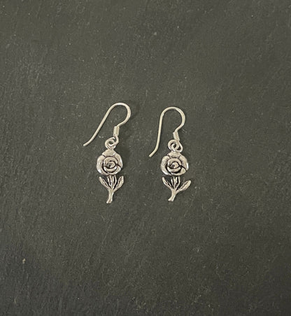 Silver Rose Earrings image 0