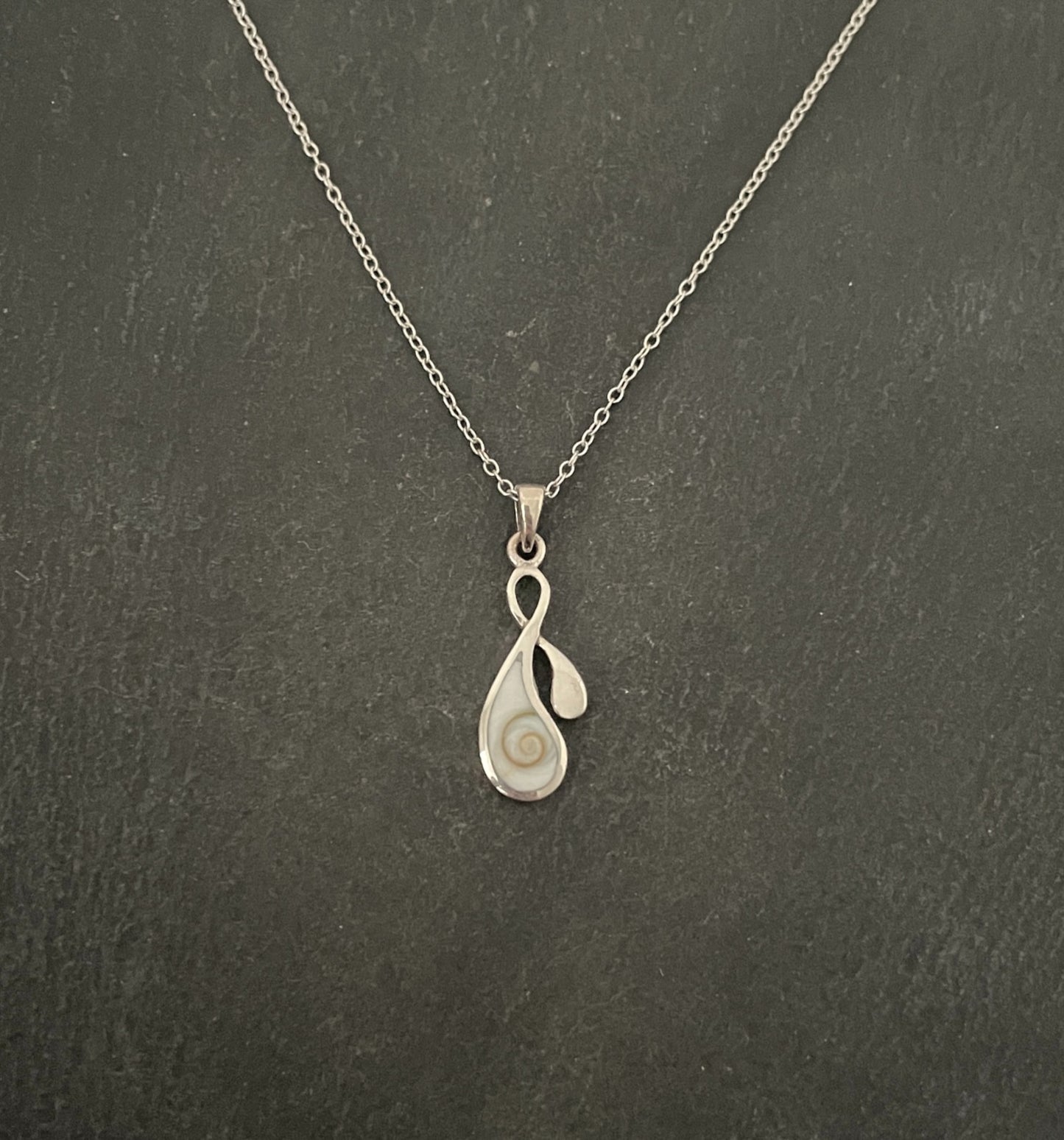 Shiva Shell and Silver Teardrop Pendant image 0
