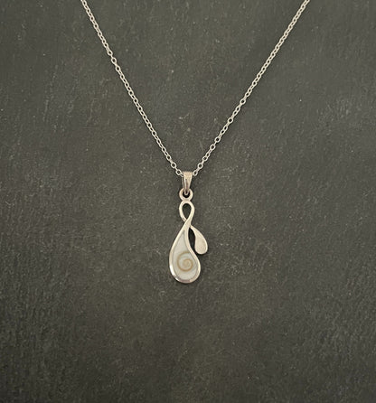 Shiva Shell and Silver Teardrop Pendant image 0