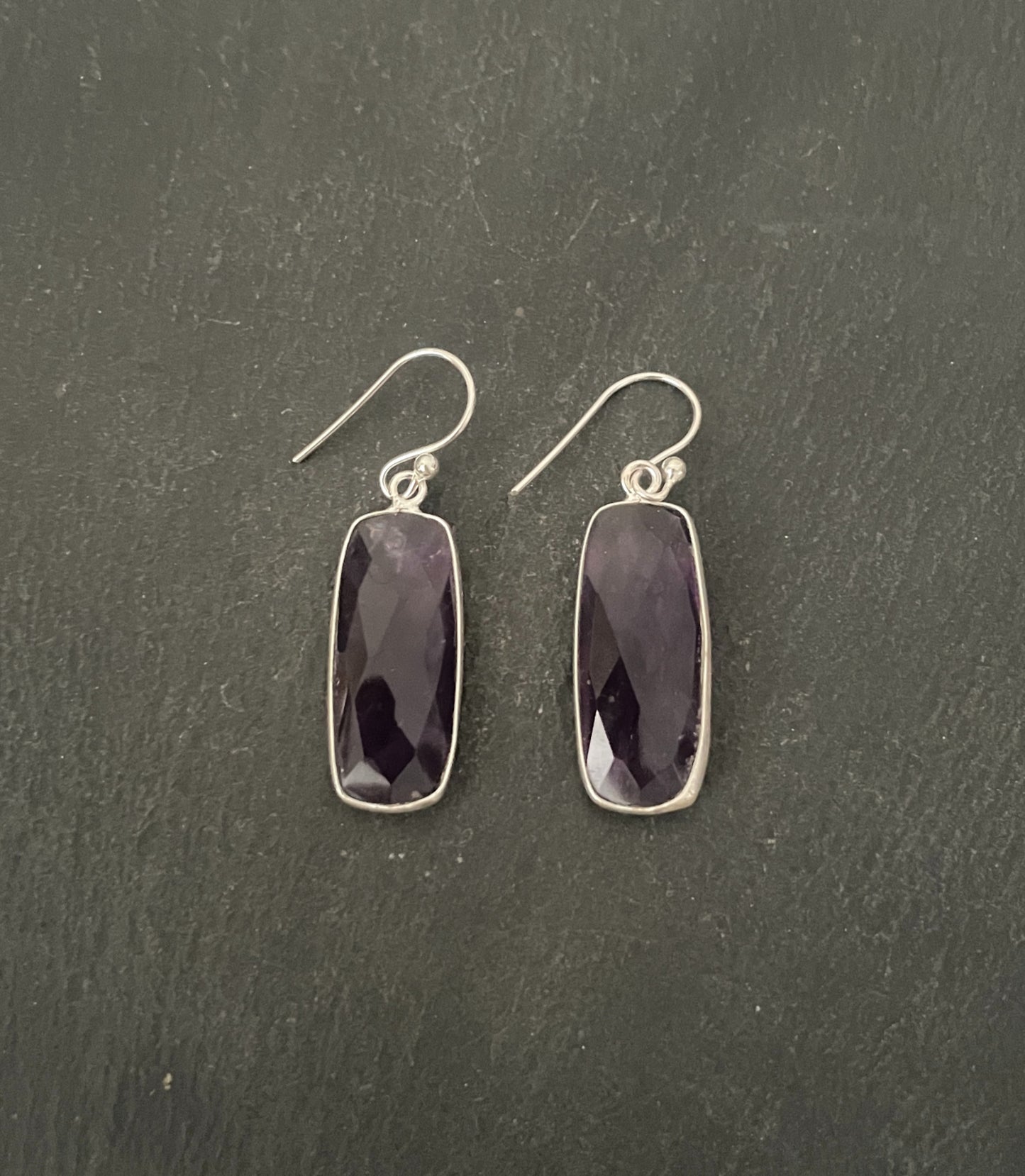 Amethyst Rectangle Earrings image 0