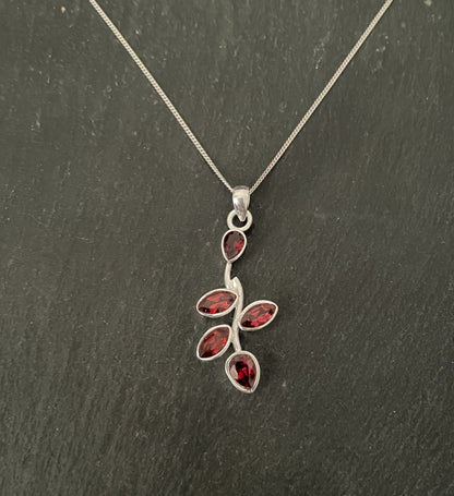 Large Garnet and Silver Pendant image 0