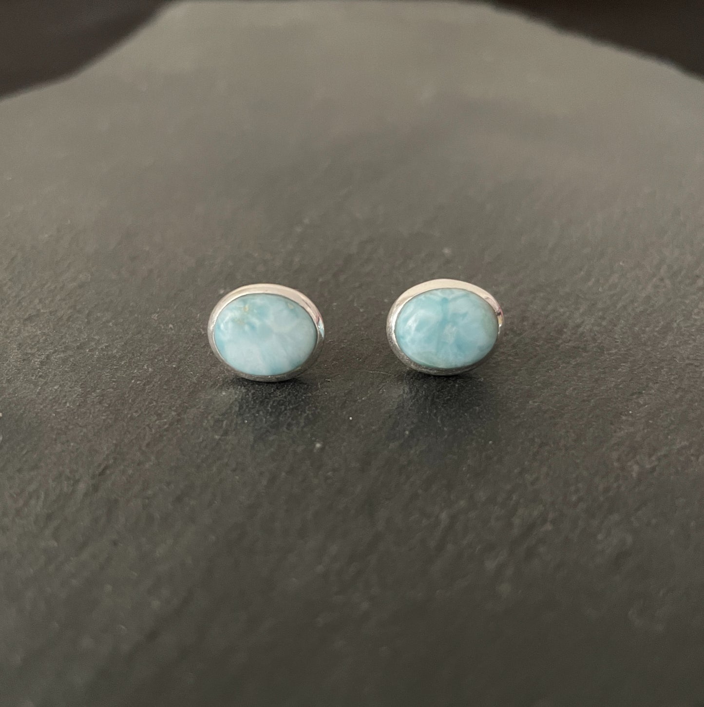 Oval Larimar Stud Earring image 0