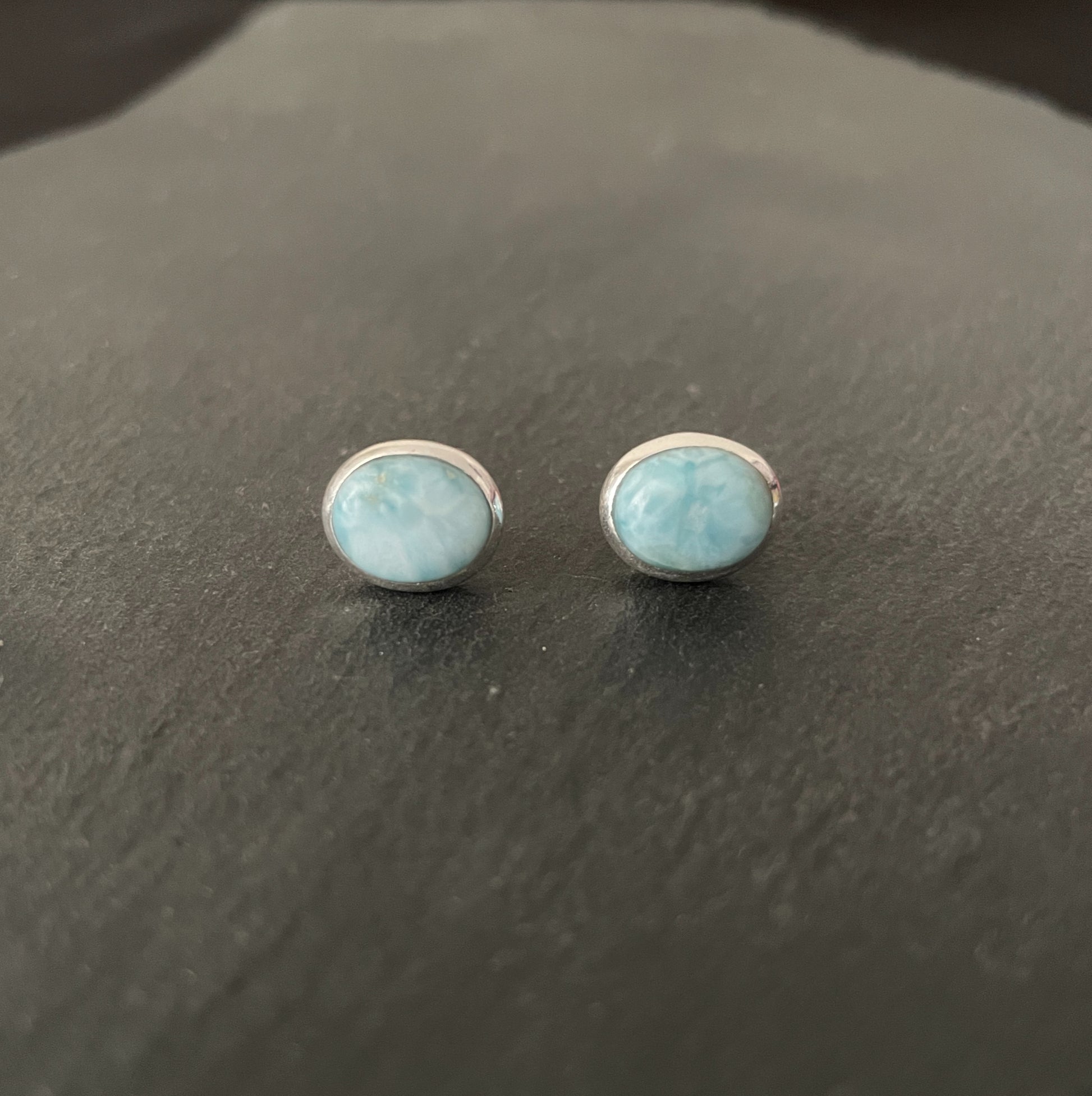 Oval Larimar Stud Earring image 0